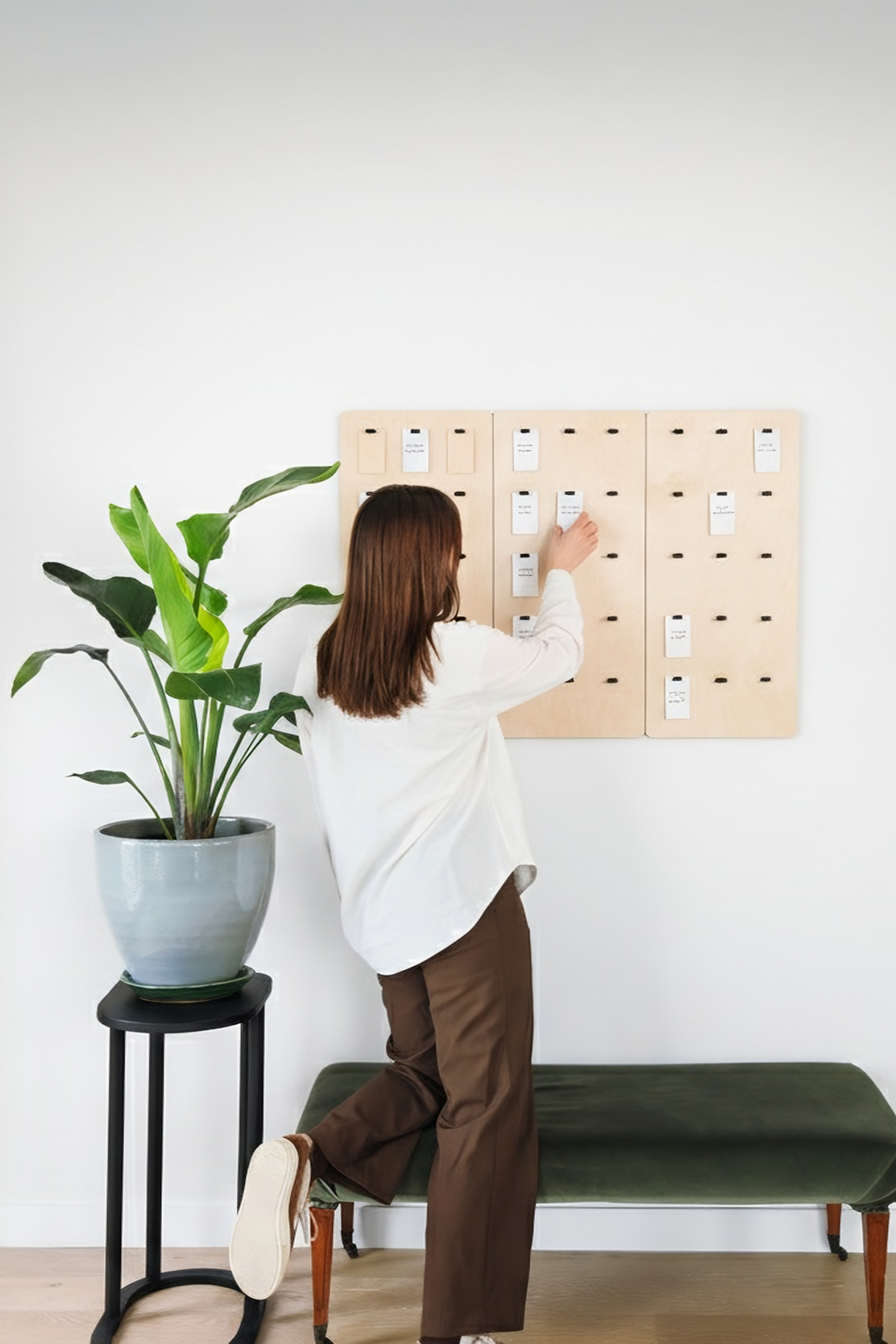 Raymes kanban board on a minimalist desk
